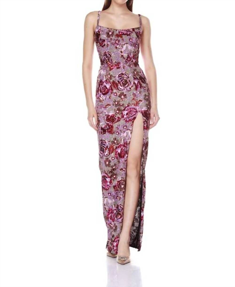 NEW BRONX AND BANCO allegra maxi dress in pink multi - Picture 4 of 4